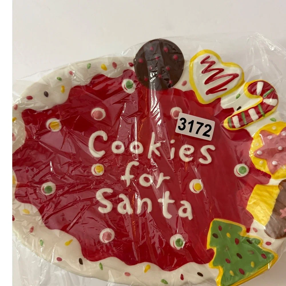 Ganz Cookies for Santa Plate Christmas Holiday Decoration Serving Dish Decor